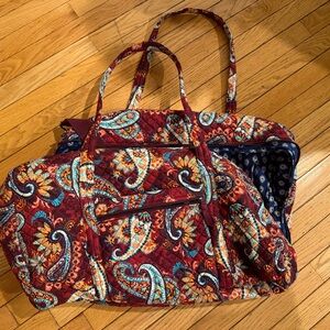 Vera Bradley Red and Blue Paisley Travel Bag